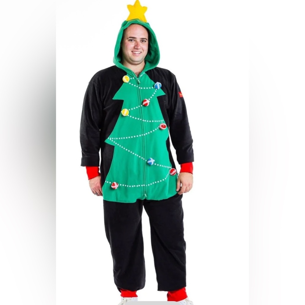 Tipsy Elves Green and Black Christmas Tree Shirt - 3XL